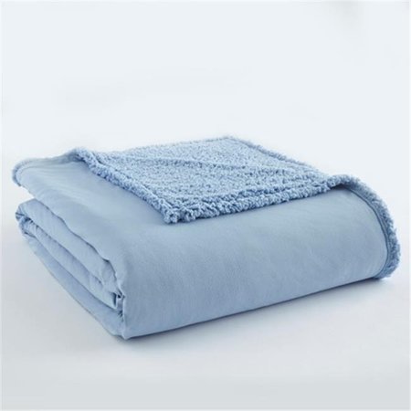 SHAVEL Shavel EBSHTWWDG Micro Flannel to Sherpa Twin Wedgewood Electric Heated Comforter & Blanket EBSHTWWDG
